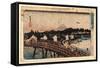 Nihonbashi No Hakuu-Utagawa Hiroshige-Framed Stretched Canvas