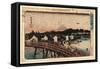 Nihonbashi No Hakuu-Utagawa Hiroshige-Framed Stretched Canvas