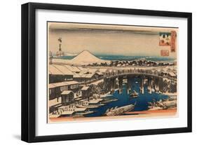 Nihonbashi Yukibare-Utagawa Hiroshige-Framed Giclee Print