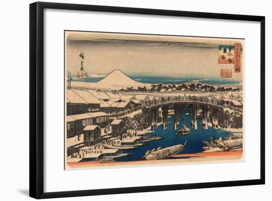 Nihonbashi Yukibare-Utagawa Hiroshige-Framed Giclee Print