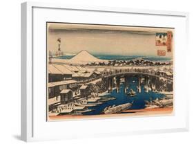 Nihonbashi Yukibare-Utagawa Hiroshige-Framed Giclee Print