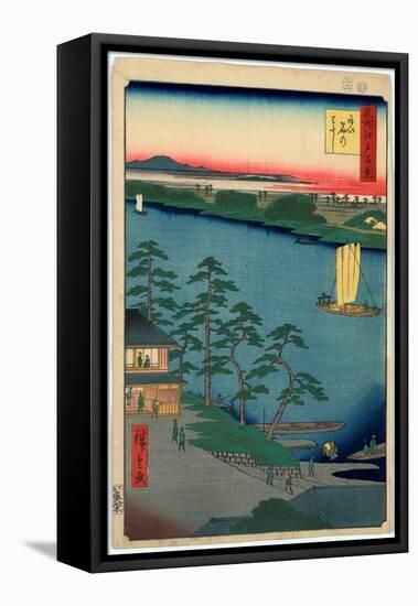 Niijuku No Watashi-Utagawa Hiroshige-Framed Stretched Canvas