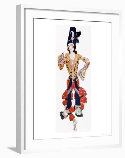 Nijinsky's Costume in Ballet "Scheherazade" by Rimsky-Korsakov Choreographed by Michel Fokine 1910-Leon Bakst-Framed Giclee Print