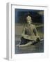 Nijinsky Sitting Cross-Legged, Dressed as Prince Igor, 1912-null-Framed Premium Photographic Print