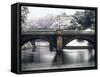 Nijubashi and the Inner Moat of Imperial Palace in Snow, Tokyo, Japan-null-Framed Stretched Canvas