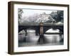 Nijubashi and the Inner Moat of Imperial Palace in Snow, Tokyo, Japan-null-Framed Photographic Print