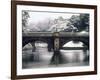 Nijubashi and the Inner Moat of Imperial Palace in Snow, Tokyo, Japan-null-Framed Photographic Print