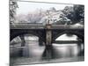 Nijubashi and the Inner Moat of Imperial Palace in Snow, Tokyo, Japan-null-Mounted Photographic Print