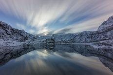 Cloud, Long Exposure, Norwegian Fjord with Reflection in the Water and Mountains in the Background-Niki Haselwanter-Photographic Print