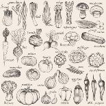 Hand-Drawn Vegetables-Nikiparonak-Framed Art Print