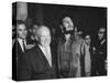 Nikita Khrushchev and Fidel Castro Attending United Nations Sessions-null-Stretched Canvas