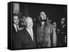 Nikita Khrushchev and Fidel Castro Attending United Nations Sessions-null-Framed Stretched Canvas