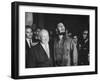 Nikita Khrushchev and Fidel Castro Attending United Nations Sessions-null-Framed Photographic Print