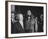 Nikita Khrushchev and Fidel Castro Attending United Nations Sessions-null-Framed Photographic Print