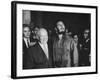 Nikita Khrushchev and Fidel Castro Attending United Nations Sessions-null-Framed Photographic Print