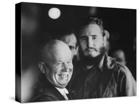 Nikita Khrushchev and Fidel Castro During their Meeting at the United Nations Assembly Session-null-Stretched Canvas