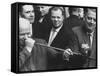 Nikita Khrushchev with Peace Pipe That Was Given to Him-Hank Walker-Framed Stretched Canvas