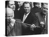 Nikita Khrushchev with Peace Pipe That Was Given to Him-Hank Walker-Stretched Canvas