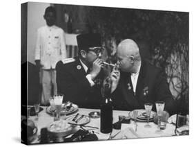 Nikita Khrushchev with Pres. Sukarno-John Dominis-Stretched Canvas