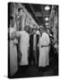 Nikita S. Khrushchev on Tour of Meat Packing Plant-Carl Mydans-Stretched Canvas