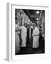 Nikita S. Khrushchev on Tour of Meat Packing Plant-Carl Mydans-Framed Photographic Print