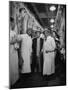 Nikita S. Khrushchev on Tour of Meat Packing Plant-Carl Mydans-Mounted Photographic Print