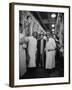 Nikita S. Khrushchev on Tour of Meat Packing Plant-Carl Mydans-Framed Photographic Print