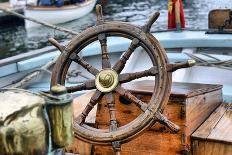 Steering Wheel Sailboat-nikitos77-Photographic Print