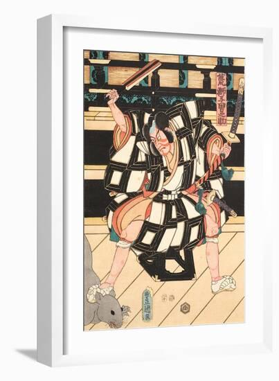 Nikki Danjo flüchtet in eine Ratte verwandelt mit der Verschwörerliste-Utagawa Kuniyoshi-Framed Giclee Print