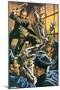 Nikola Tesla Destroying His Machine-English School-Mounted Premium Giclee Print