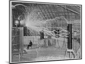 Nikola Tesla Produces Artificial 'Lighting'-null-Mounted Photographic Print