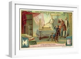 Nikola Tesla's Experiment Producing Light Generated by an Electric Transformer, 1895-null-Framed Giclee Print