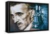 Nikola Tesla with an Early Tesla Coil-null-Framed Stretched Canvas