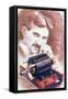 Nikola Tesla with Machine-Michael Nicholson-Framed Stretched Canvas