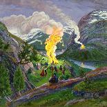 Midsummer night, Midsummer fire, 1910-Nikolai Astrup-Giclee Print