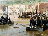 The Russians Crossing the Danube at Svishtov in Juny 1877, 1870S-Nikolai Dmitrievich Dmitriev-Orenburgsky-Framed Giclee Print
