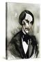 Nikolai Gogol - caricature of the Ukrainian born Russian author-Neale Osborne-Stretched Canvas