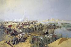 Russian Troops Crossing the Amu Darya River, 1873-Nikolai Karasin-Mounted Giclee Print