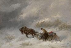 Troika on a Winter Road, End 1860s-Early 1870s-Nikolai Yegorovich Sverchkov-Framed Giclee Print