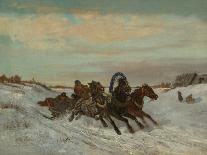 Troika on a Winter Road, End 1860s-Early 1870s-Nikolai Yegorovich Sverchkov-Framed Giclee Print