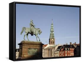 Nikolaj Church and Frederik VII Equestrian Statue, Copenhagen, Denmark, Scandinavia-Sergio Pitamitz-Framed Stretched Canvas
