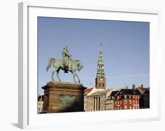 Nikolaj Church and Frederik VII Equestrian Statue, Copenhagen, Denmark, Scandinavia-Sergio Pitamitz-Framed Photographic Print