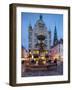 Nikolaj Church and Restaurants at Dusk, Armagertorv, Copenhagen, Denmark, Scandinavia, Europe-Frank Fell-Framed Photographic Print