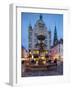 Nikolaj Church and Restaurants at Dusk, Armagertorv, Copenhagen, Denmark, Scandinavia, Europe-Frank Fell-Framed Photographic Print