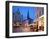 Nikolaj Church and Restaurants at Dusk, Armagertorv, Copenhagen, Denmark, Scandinavia, Europe-Frank Fell-Framed Photographic Print