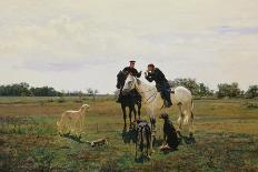 Time Off, Two Riders and Dogs, 1882-Nikolaj Kusnezow-Giclee Print