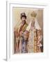 Nikolay Aleksandrovich Czar Nicolas II with Alexandra in Ancient Muscovite Dress-Frederic De Haenen-Framed Art Print