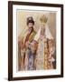 Nikolay Aleksandrovich Czar Nicolas II with Alexandra in Ancient Muscovite Dress-Frederic De Haenen-Framed Art Print