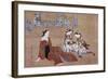 Nikuhitsu Ukiyo-E: Courtesan and Two Attendants, C. 1735-Okumura Masanobu-Framed Giclee Print