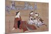 Nikuhitsu Ukiyo-E: Courtesan and Two Attendants, C. 1735-Okumura Masanobu-Mounted Giclee Print